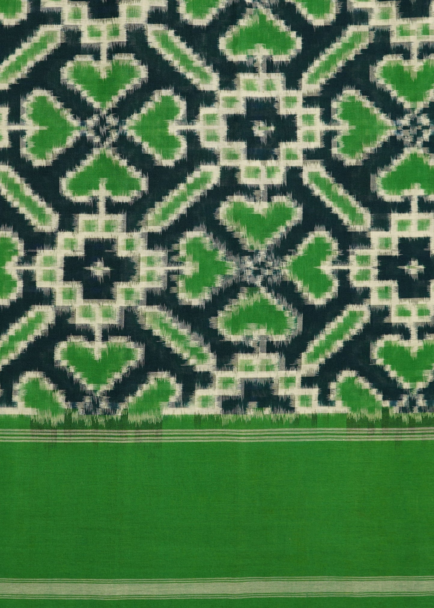 Green Ikkat Pochampally Pure Cotton Handloom Saree