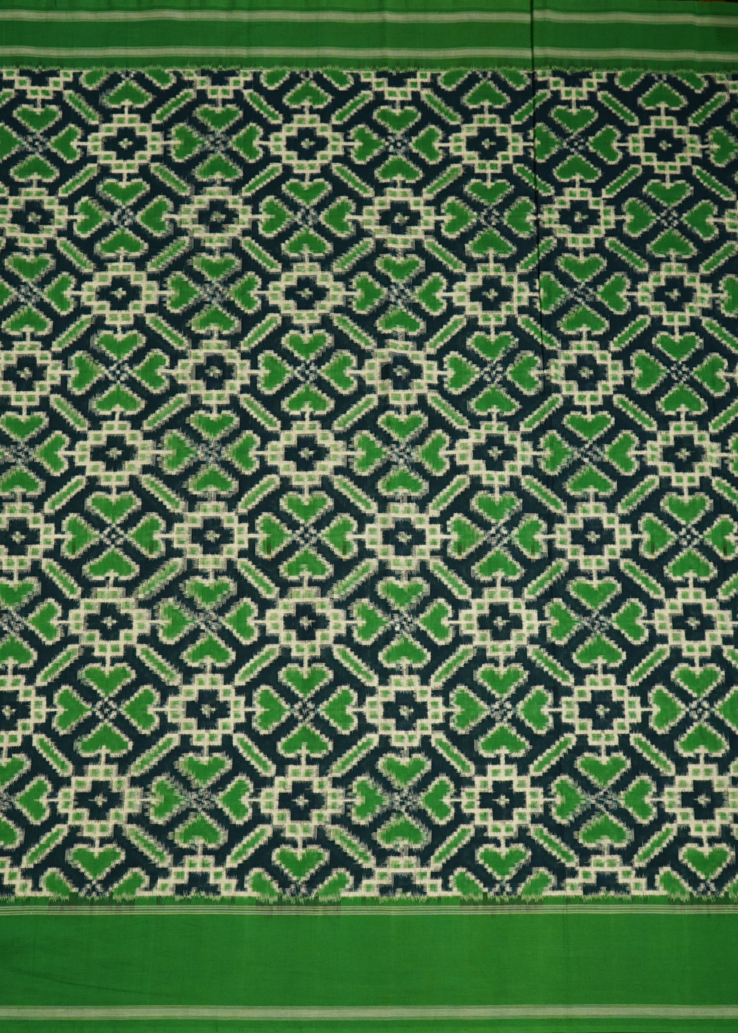 Green Ikkat Pochampally Pure Cotton Handloom Saree