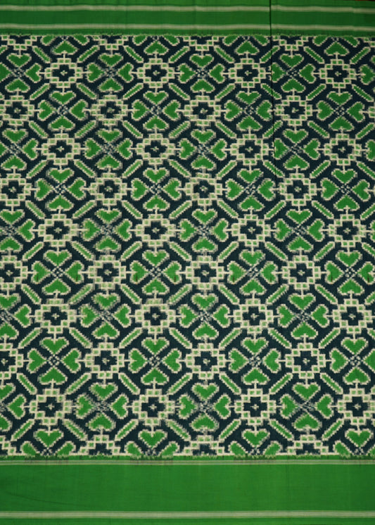 Green Ikkat Pochampally Pure Cotton Handloom Saree