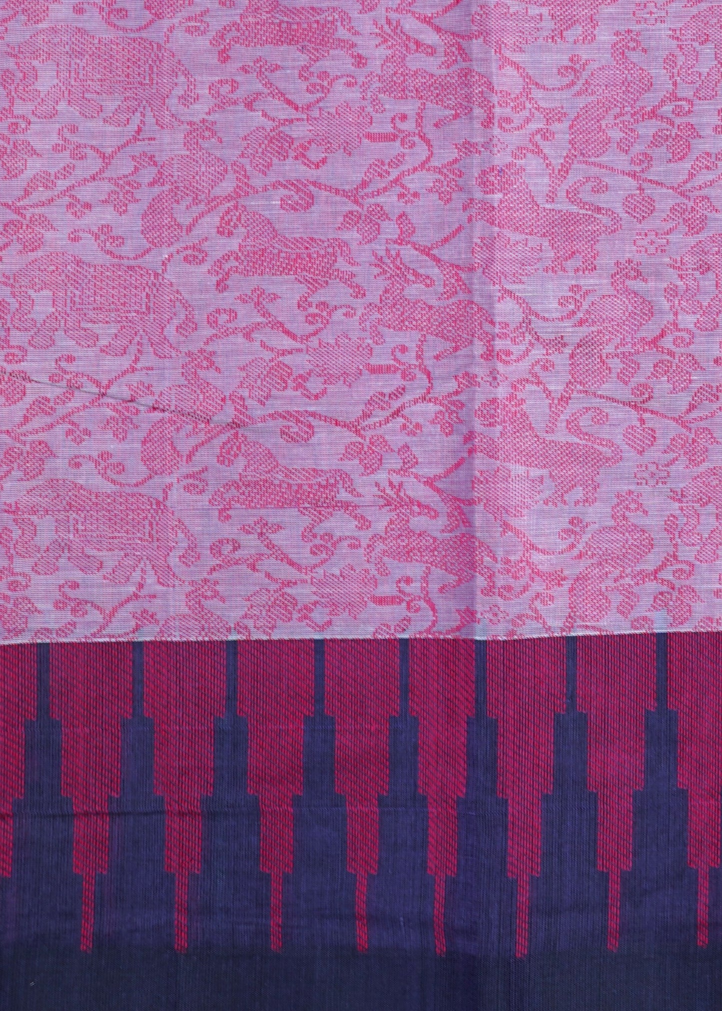 Pink Kanchi Vanasingaram Design Pure Cotton Handloom Saree
