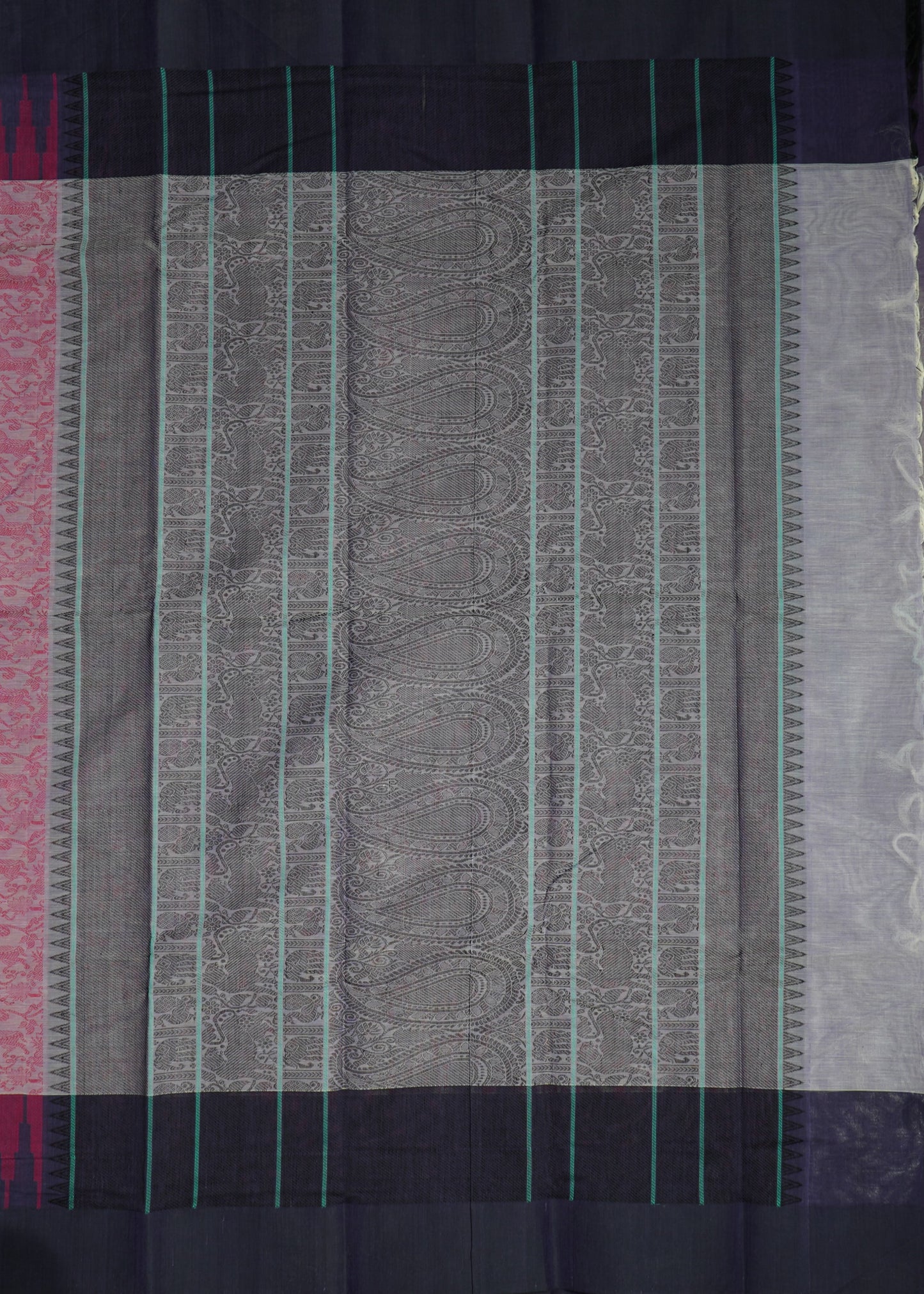 Pink Kanchi Vanasingaram Design Pure Cotton Handloom Saree