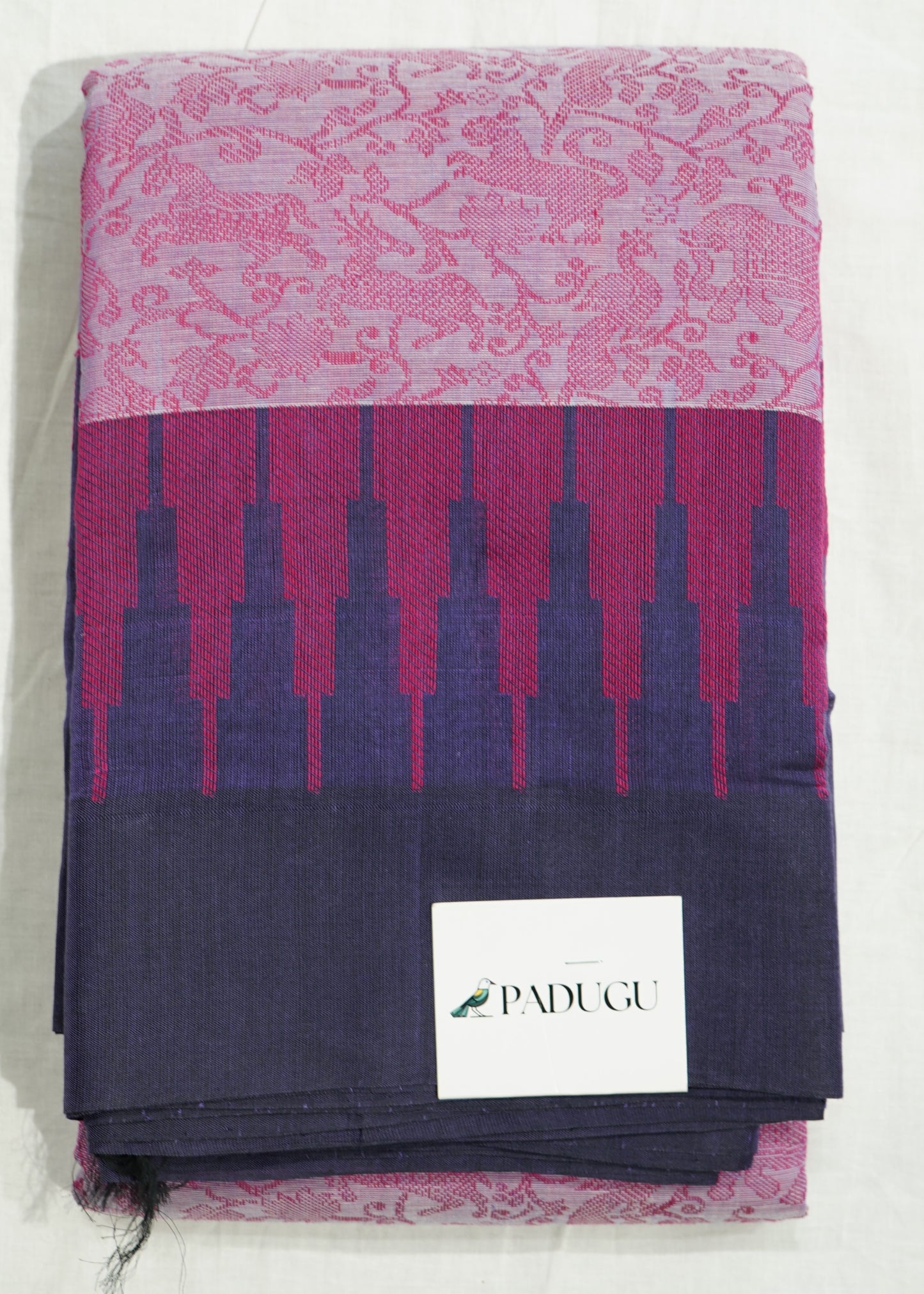 Pink Kanchi Vanasingaram Design Pure Cotton Handloom Saree