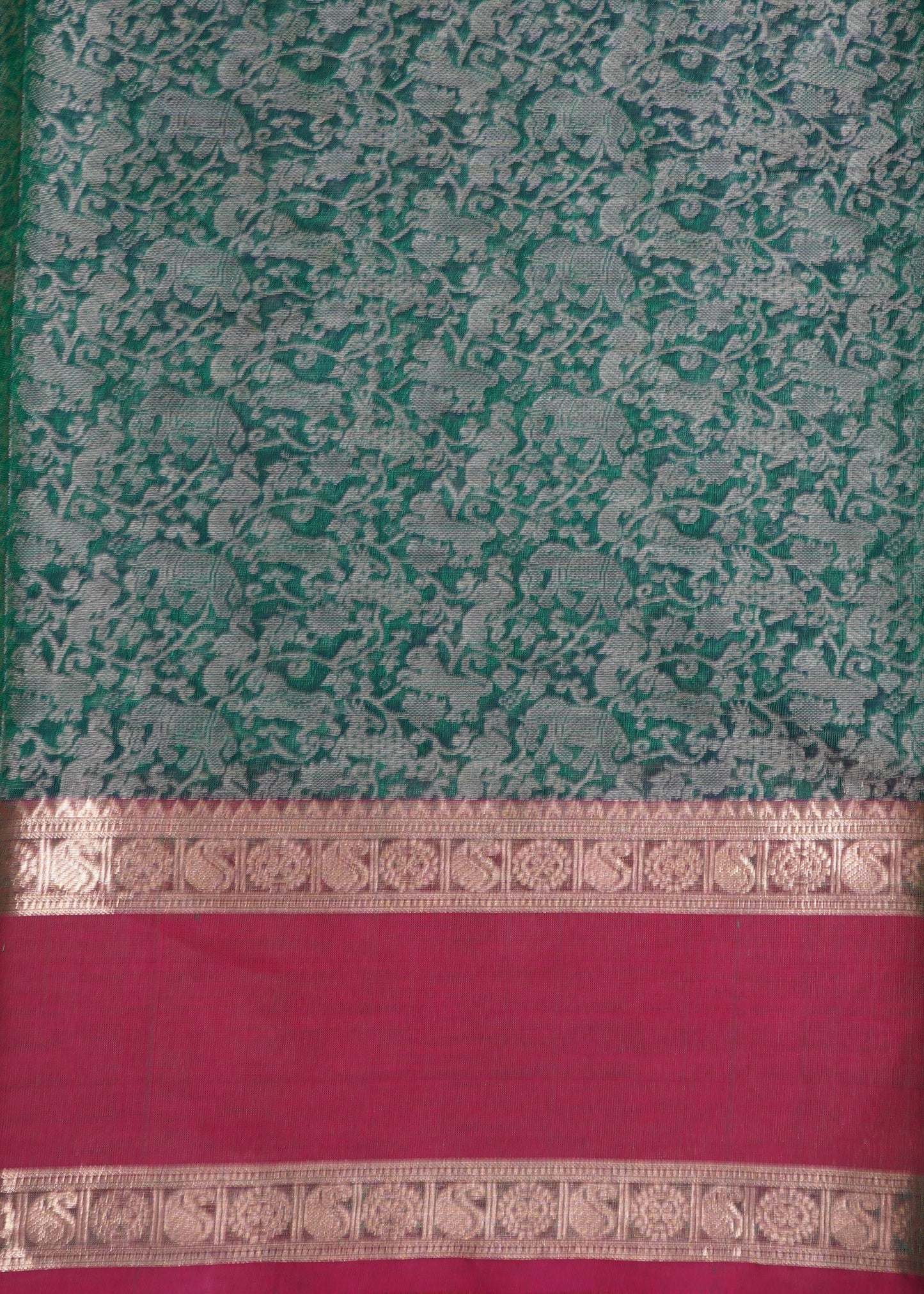 Green Kanchi Vanasingaram Design Pure Silk Handloom Saree
