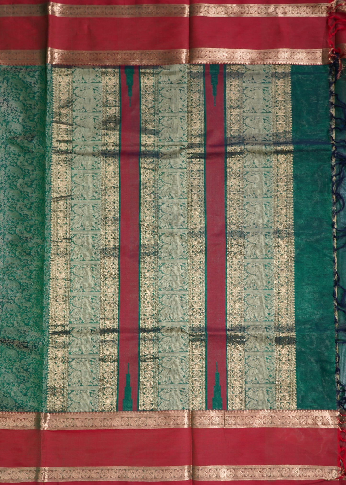 Green Kanchi Vanasingaram Design Pure Silk Handloom Saree