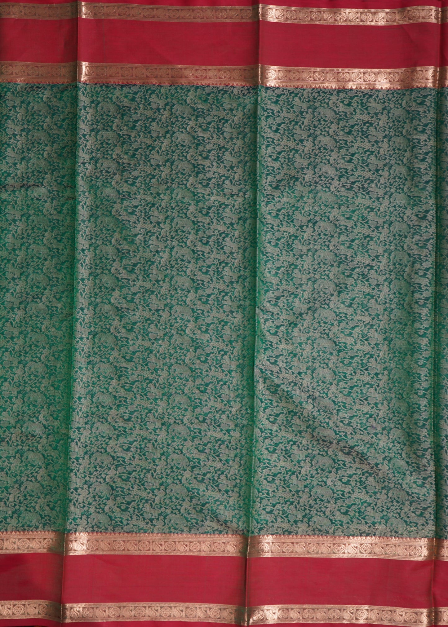 Green Kanchi Vanasingaram Design Pure Silk Handloom Saree