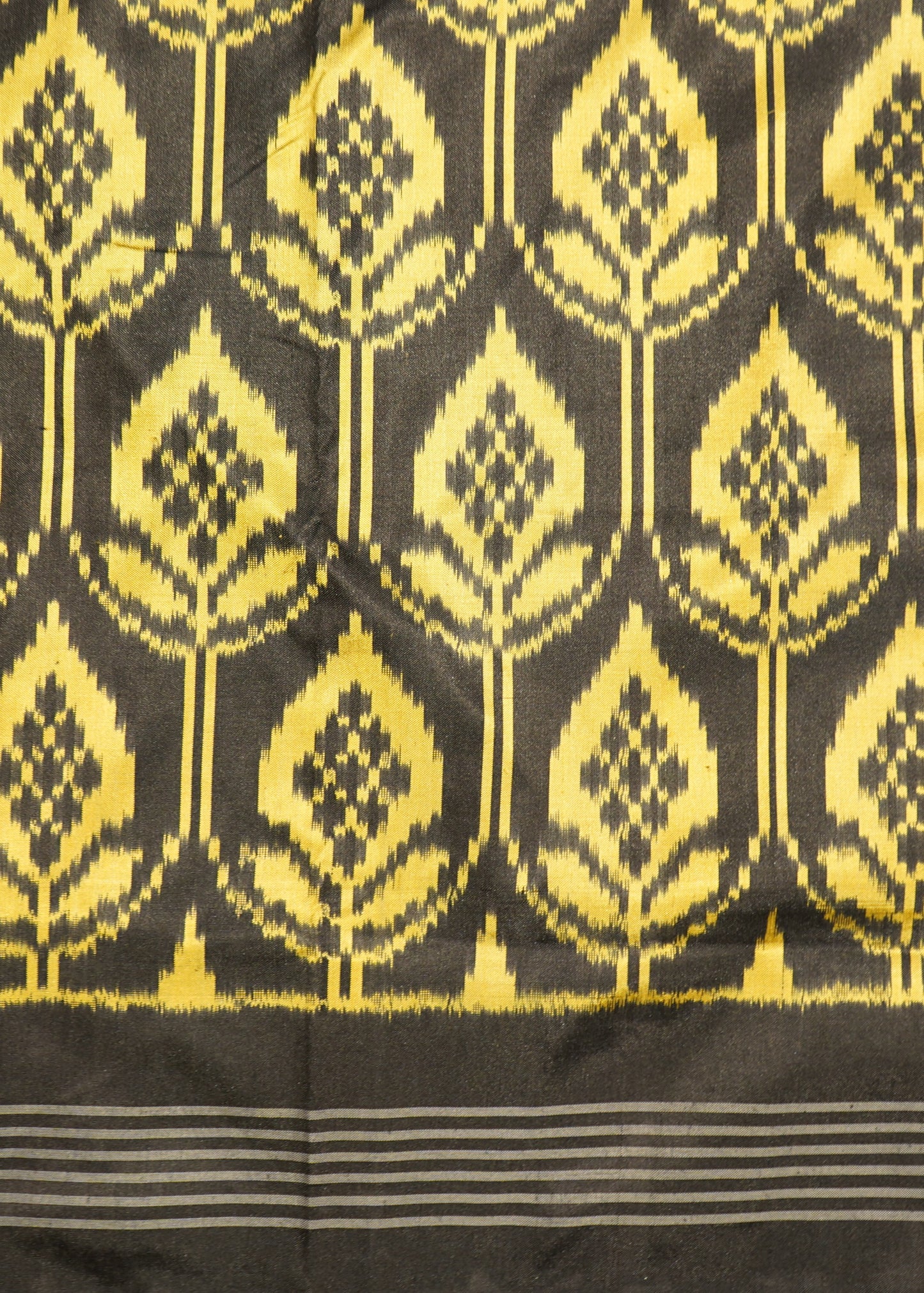 Gray Ikkat pochampally Pure Silk Handloom Saree
