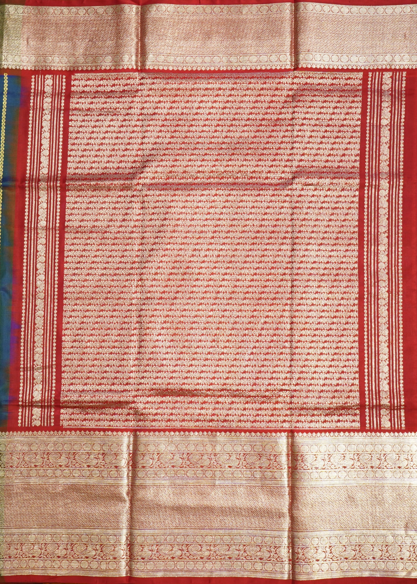 Dark Blue Venkatagiri Small Zari Buti Pure Silk Handloom Saree