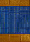 Blue Venkatagiri Box Checks Pure Silk Handloom Saree