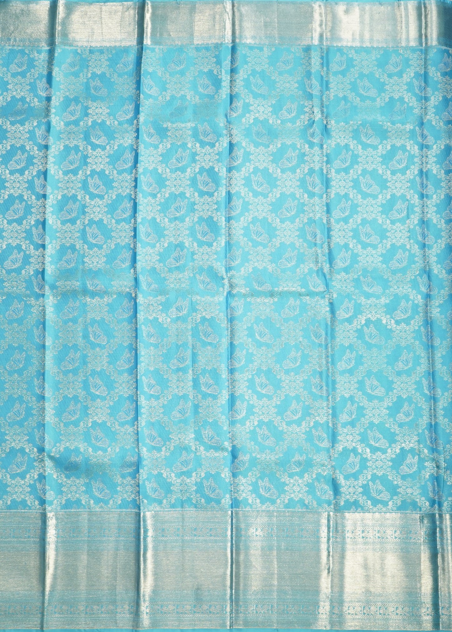 Blue Kanchi All Over Zari Pure Silk Handloom Saree