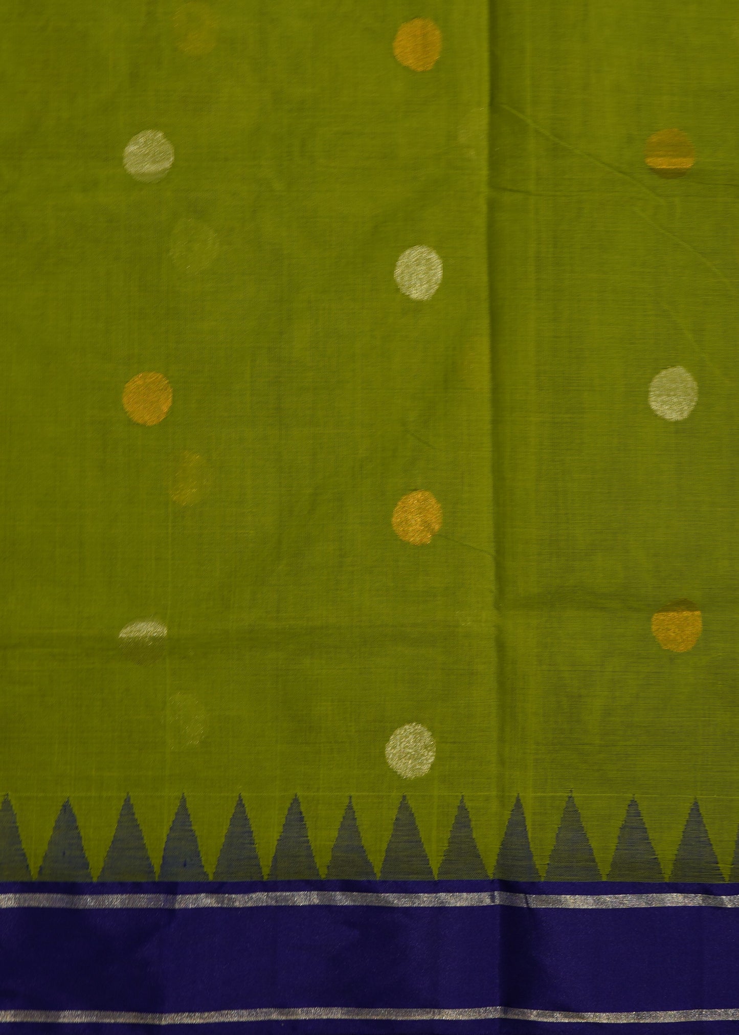 Light Green Ponduru Pallu Jamdani Pure Cotton Handloom Saree