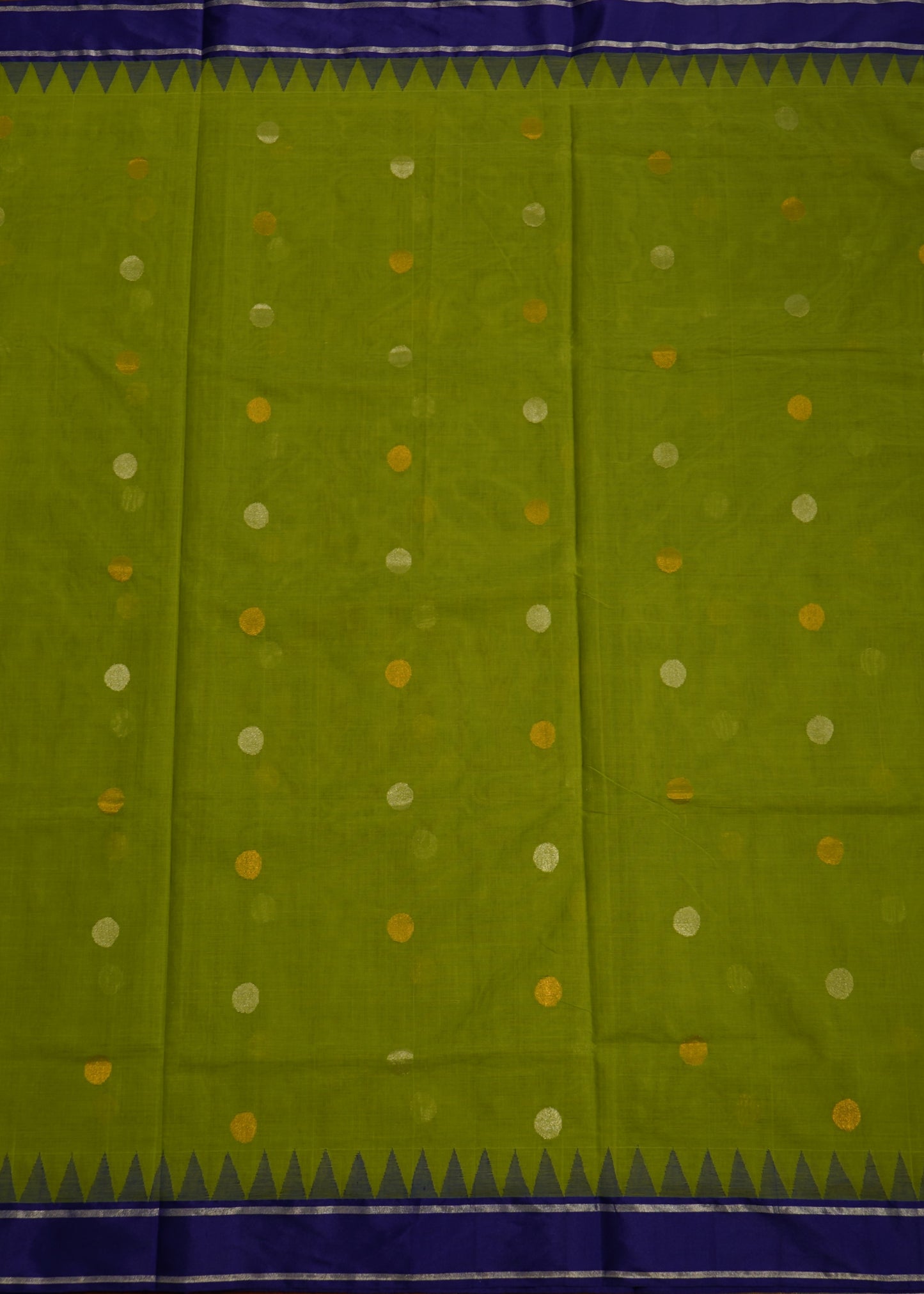 Light Green Ponduru Pallu Jamdani Pure Cotton Handloom Saree