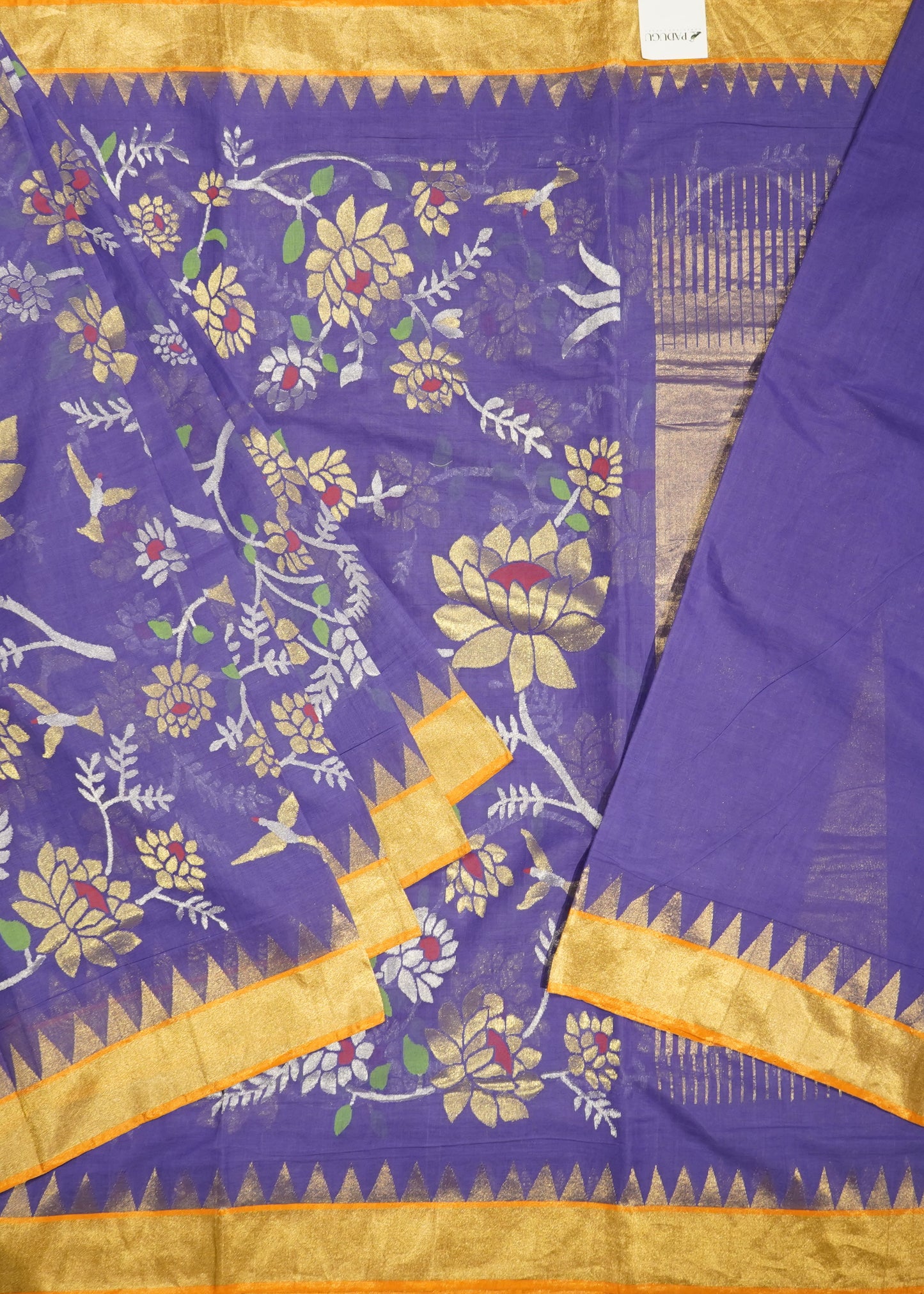 Lavender Ponduru All Over Jamdani Pure Cotton Handloom Saree