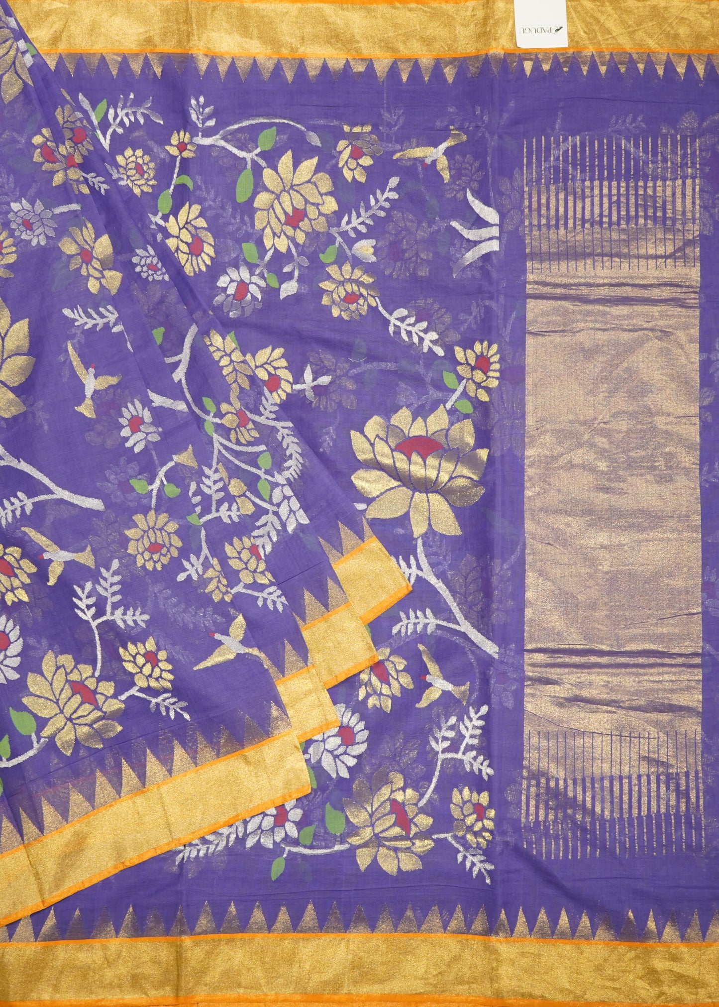 Lavender Ponduru All Over Jamdani Pure Cotton Handloom Saree