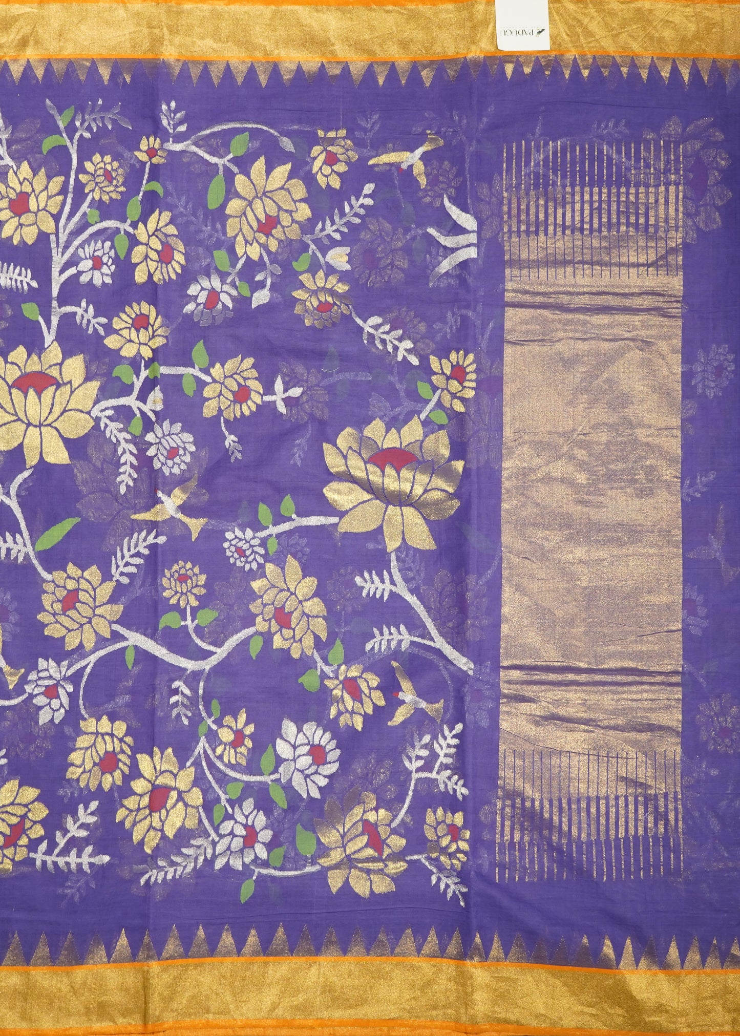 Lavender Ponduru All Over Jamdani Pure Cotton Handloom Saree