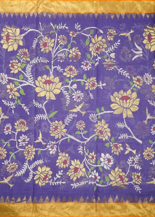 Lavender Ponduru All Over Jamdani Pure Cotton Handloom Saree