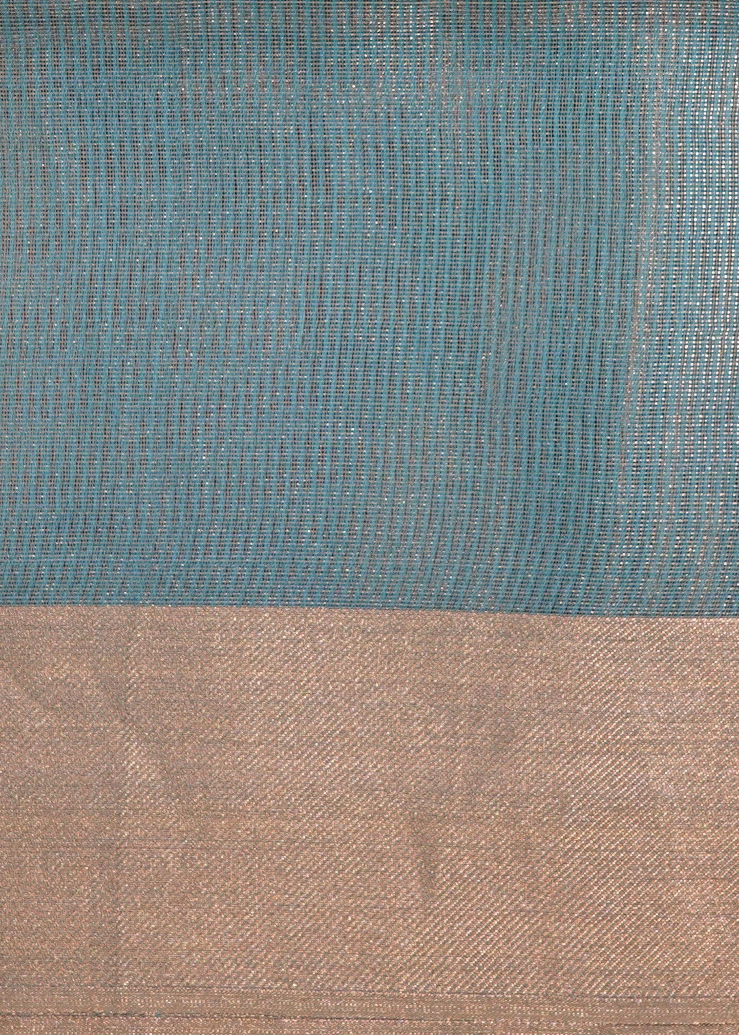 Rama Green Bengal Tussar Tissue Pure Silk Handloom Saree
