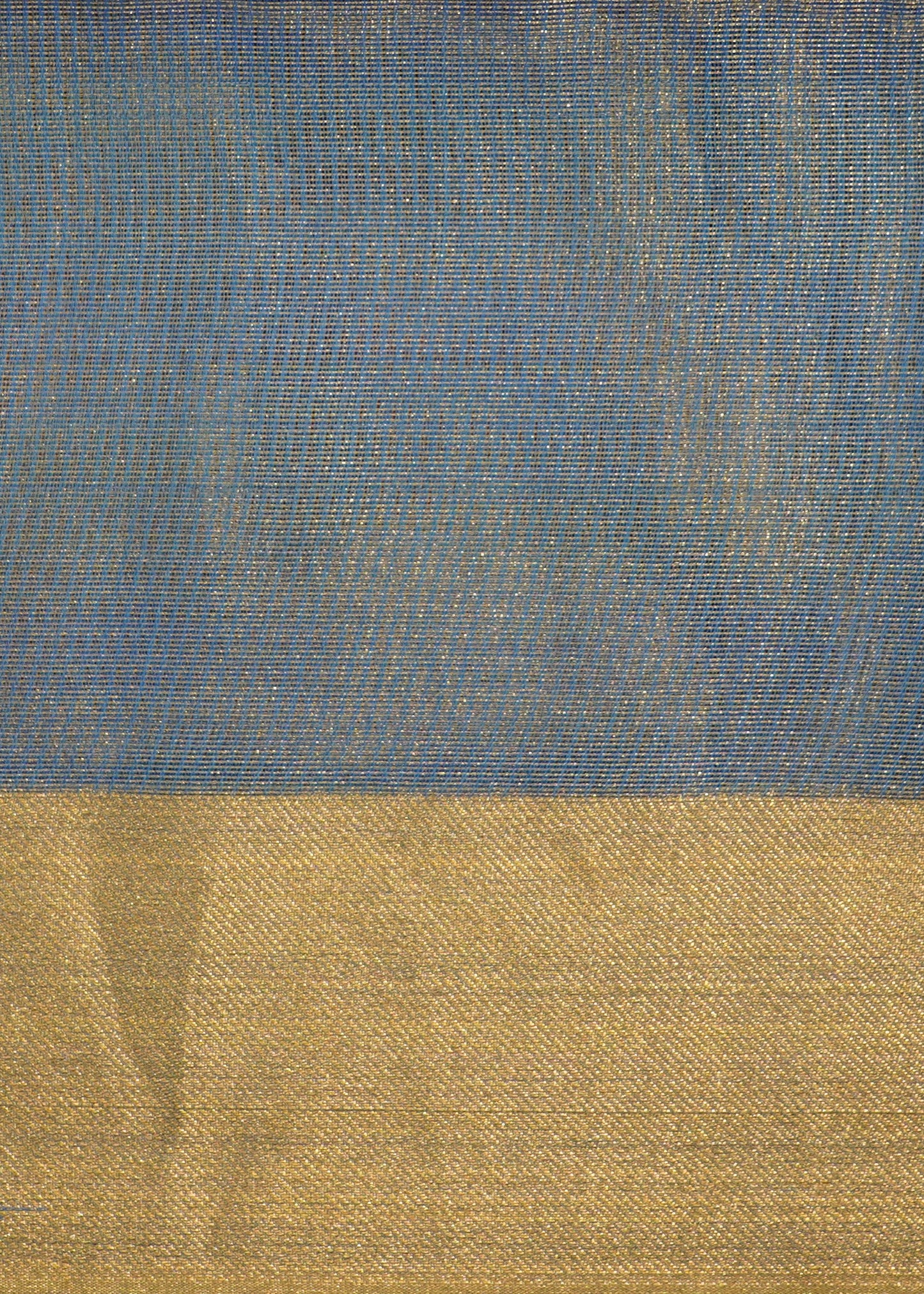 Blue Bengal Tussar Tissue Pure Silk Handloom Saree