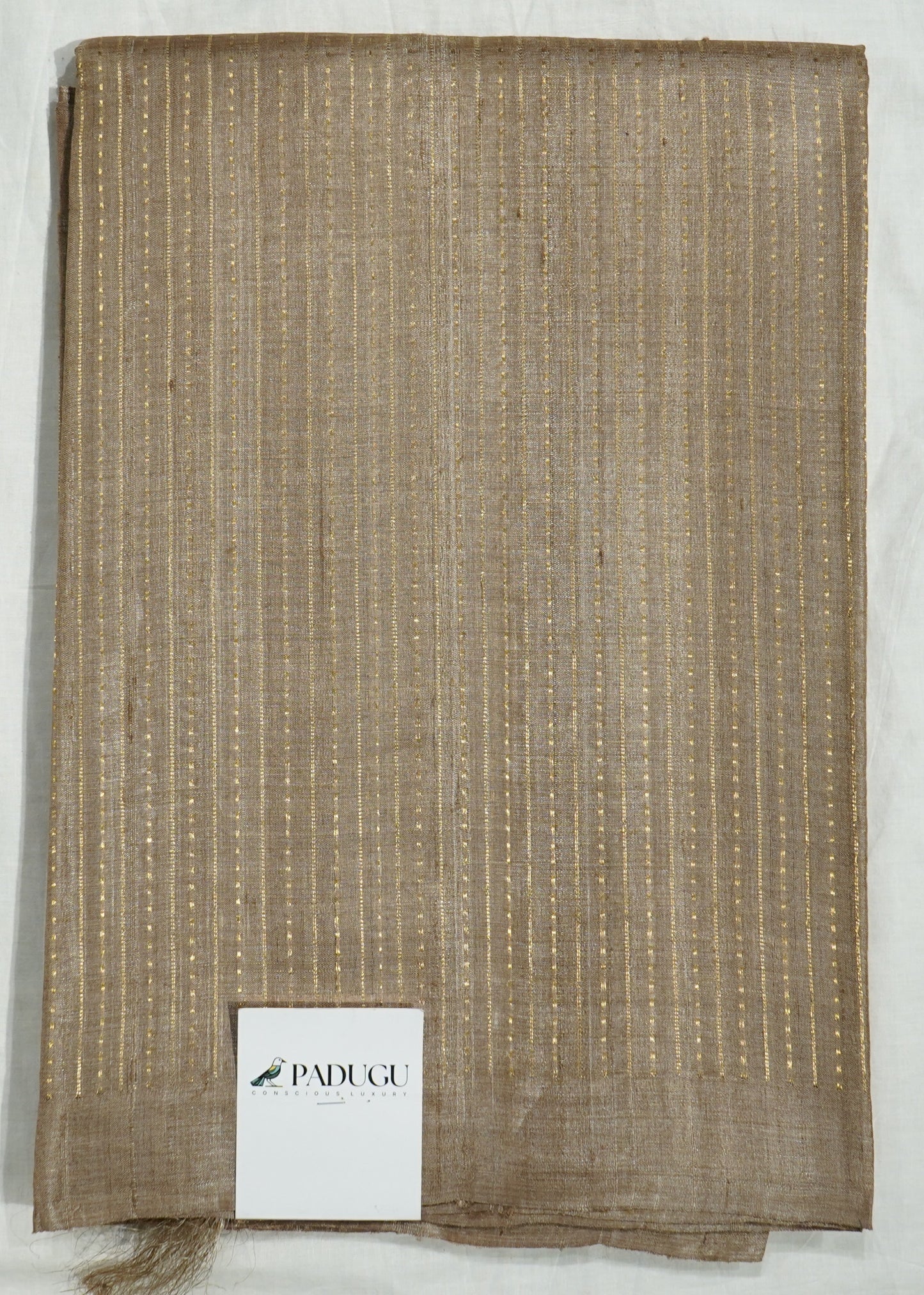 Light Brown Kosa Tussar Pure Silk Handloom Saree