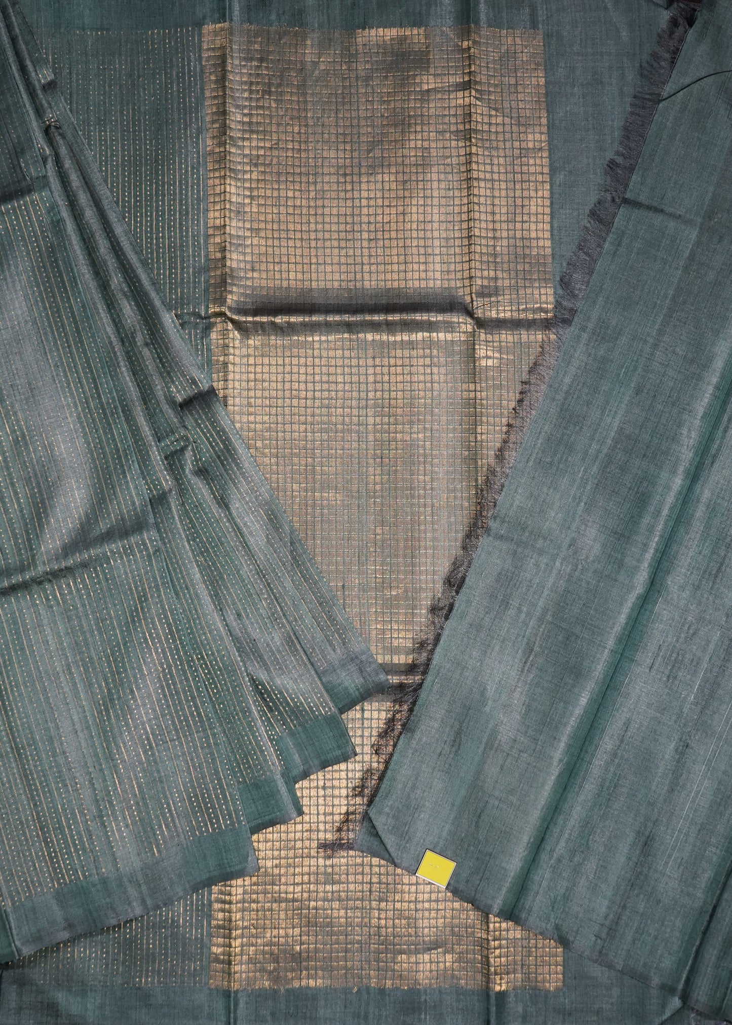 Green Kosa Tussar Pure Silk Handloom Saree