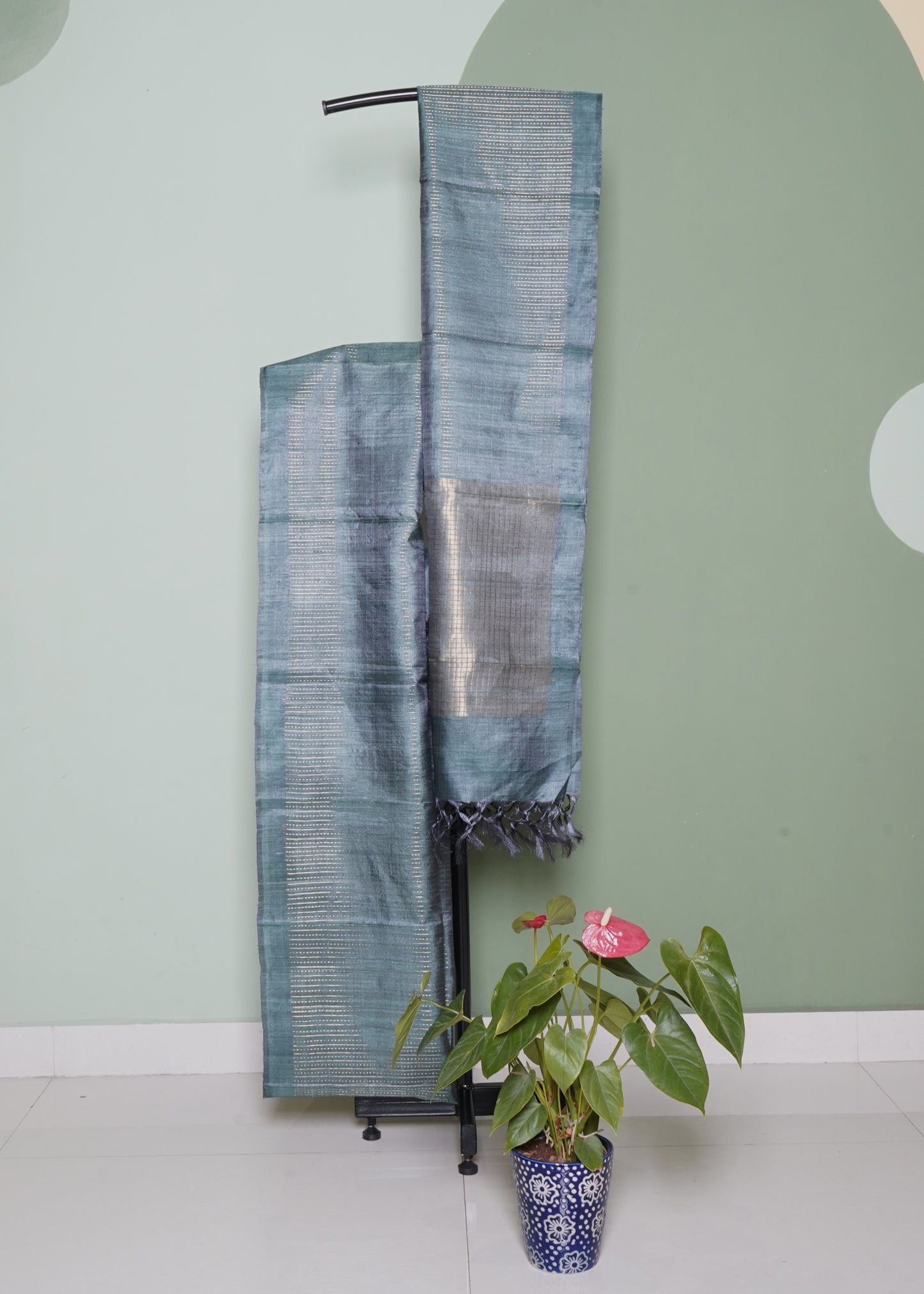 Green Kosa Tussar Pure Silk Handloom Saree