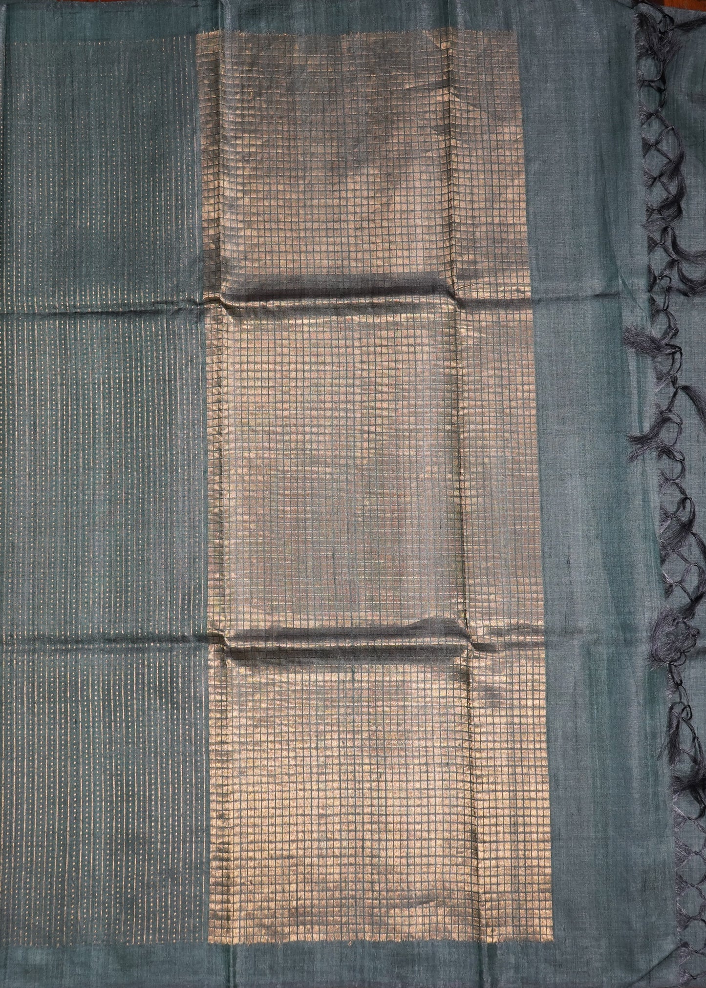 Green Kosa Tussar Pure Silk Handloom Saree