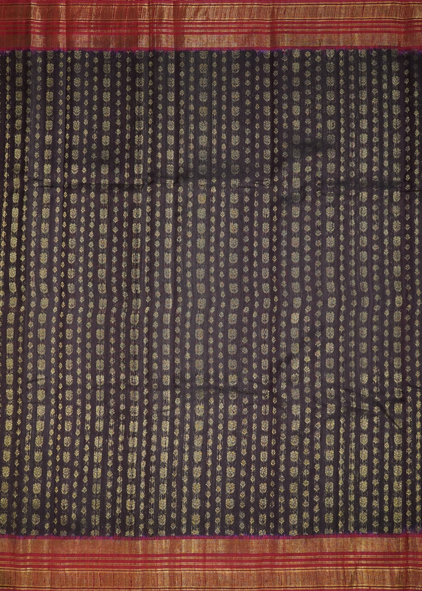 Coffee Brown Raw Silk Zari Buti Pure Silk Handloom Saree