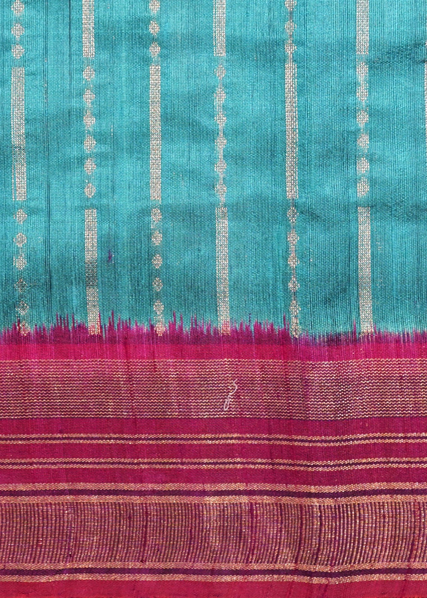Rama Green Raw Silk Zari Buti Pure Silk Handloom Saree