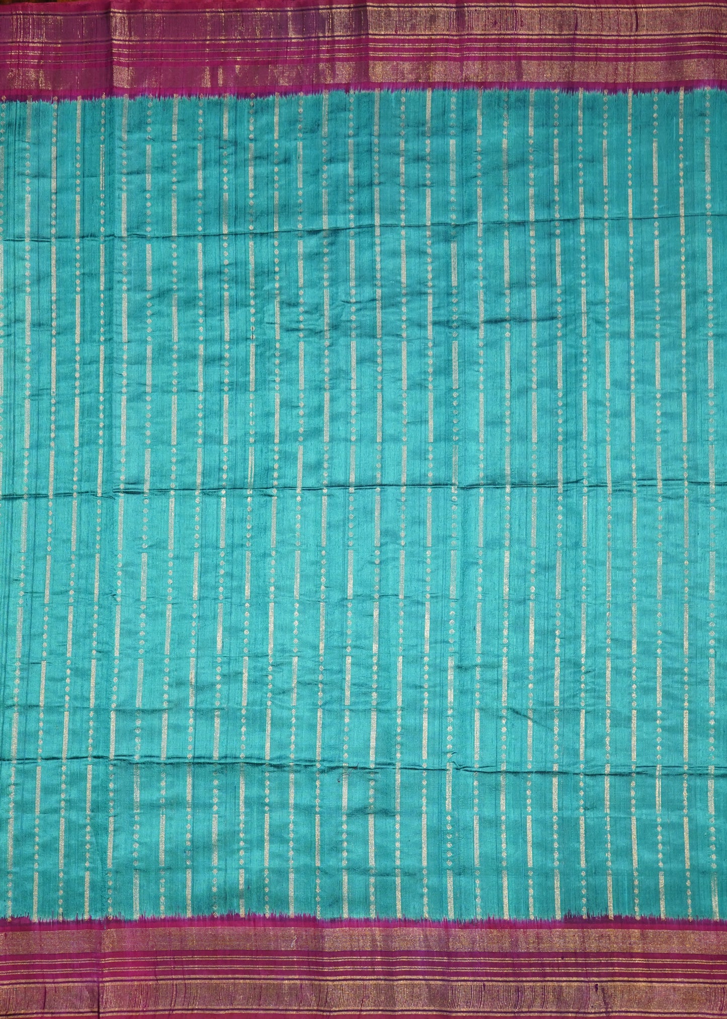 Rama Green Raw Silk Zari Buti Pure Silk Handloom Saree
