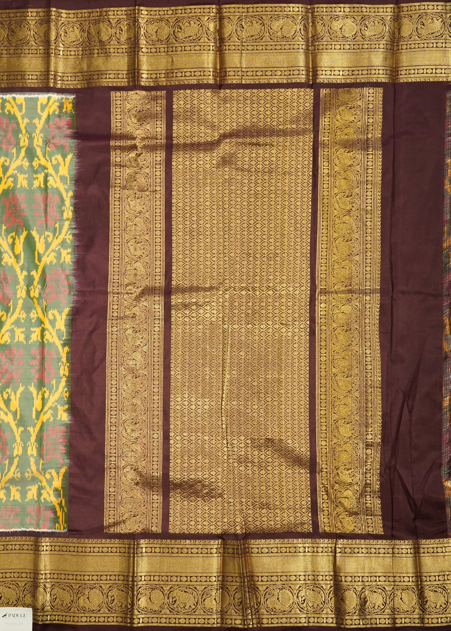 Light Green Pochampally Ikkat Pure Silk Handloom Saree