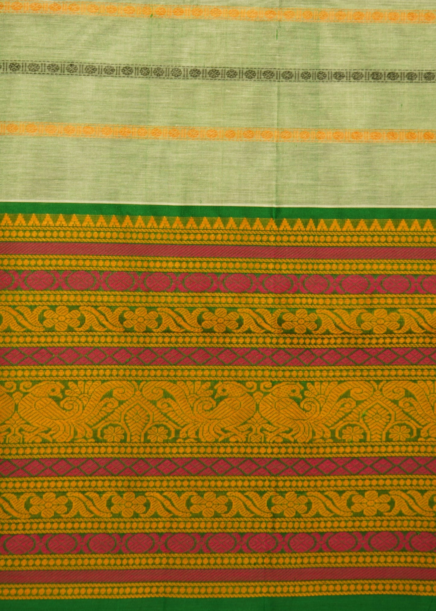 Sea Green Kanchi Thread Buti Pure Handloom Saree