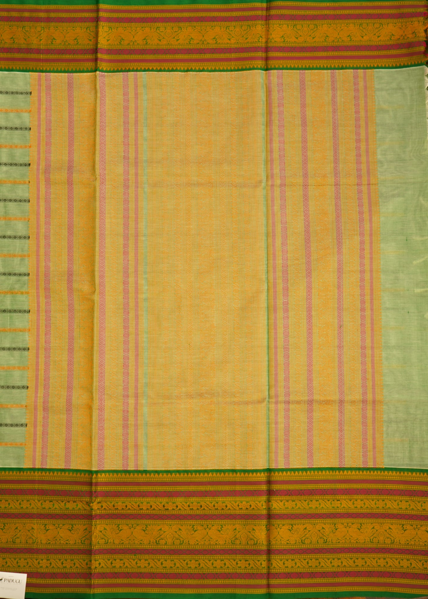 Sea Green Kanchi Thread Buti Pure Handloom Saree