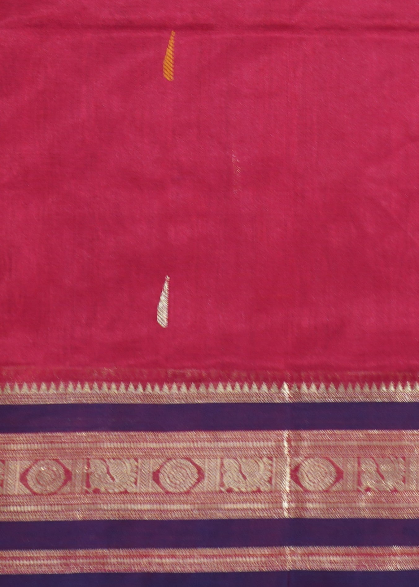 Red Kanchi Zari Buti Pure Silk Handloom Saree