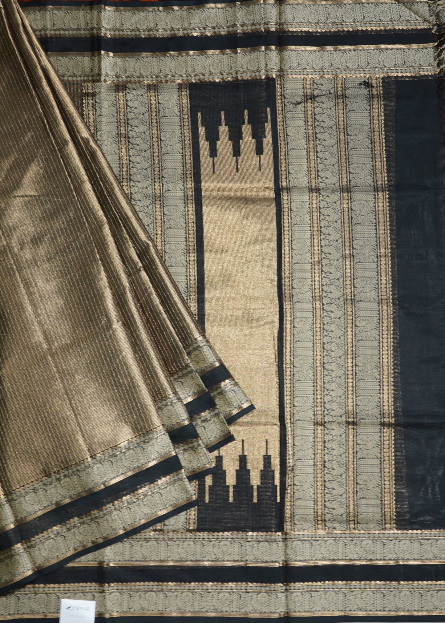 Jade Kanchi Zari Buti Pure Silk Handloom Saree
