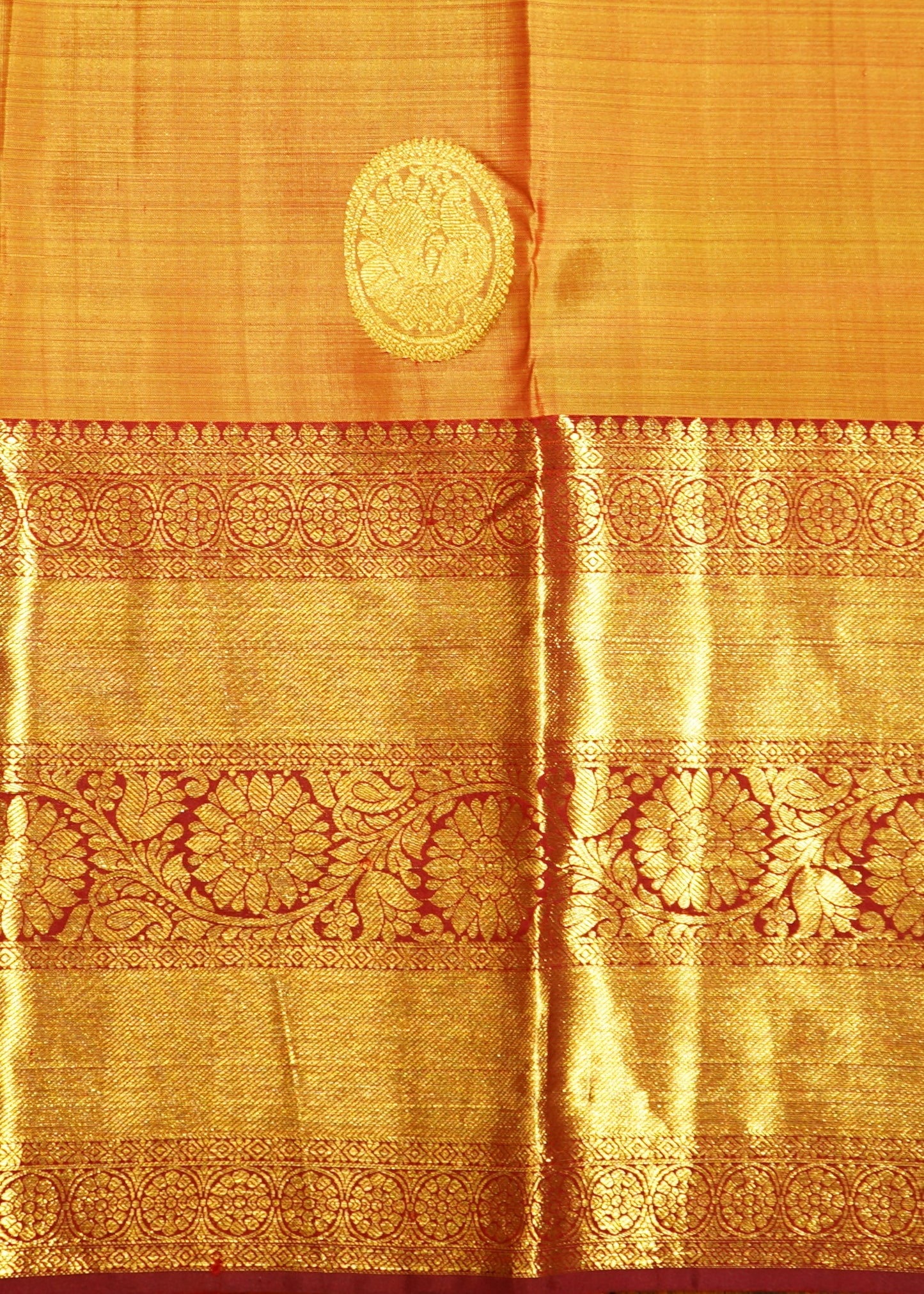 Yellow Kanchi Zari Border Pure Silk Handloom Saree