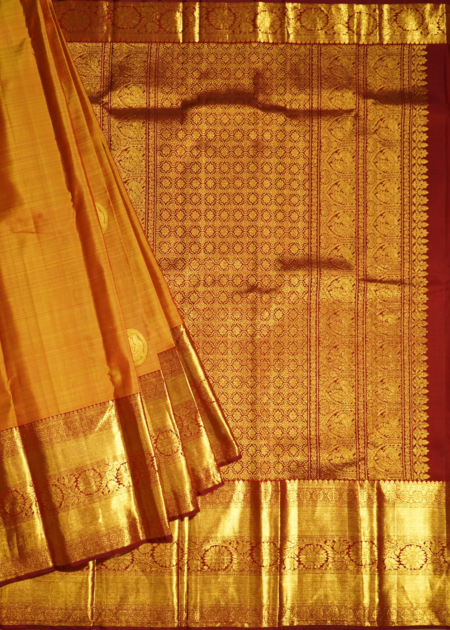 Yellow Kanchi Zari Border Pure Silk Handloom Saree