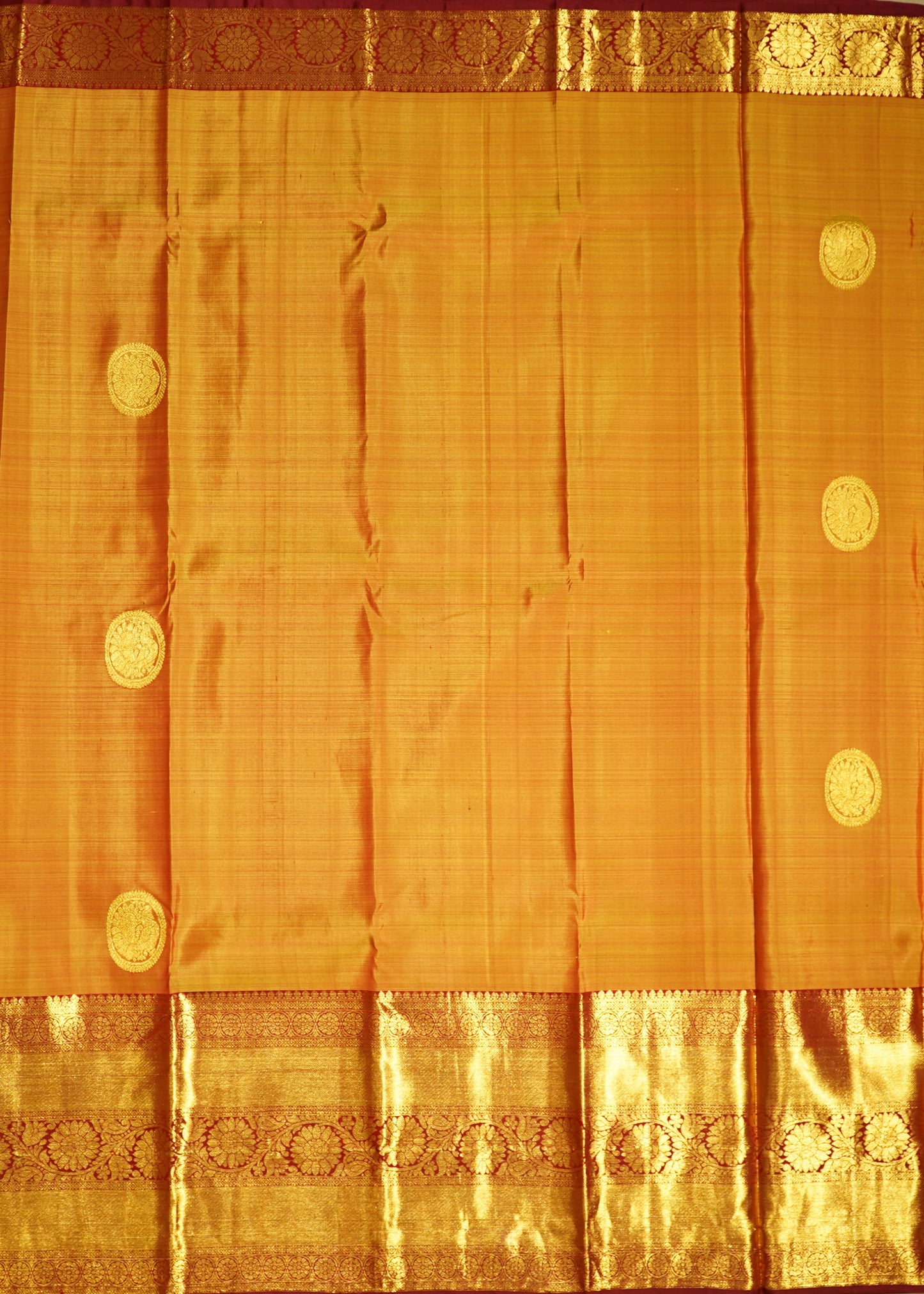 Yellow Kanchi Zari Border Pure Silk Handloom Saree