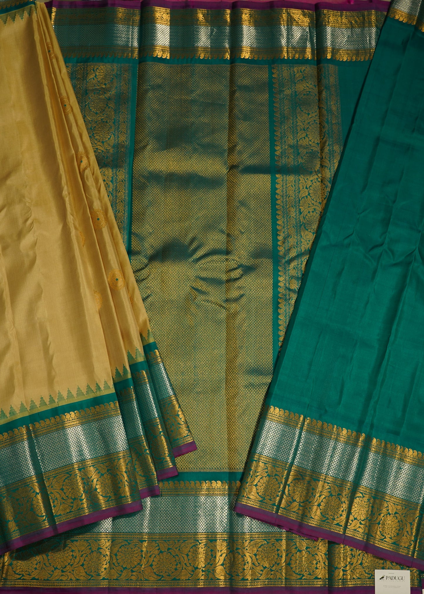 Light Brown Gadwal Big Zari Buti Pure Silk Handloom Saree