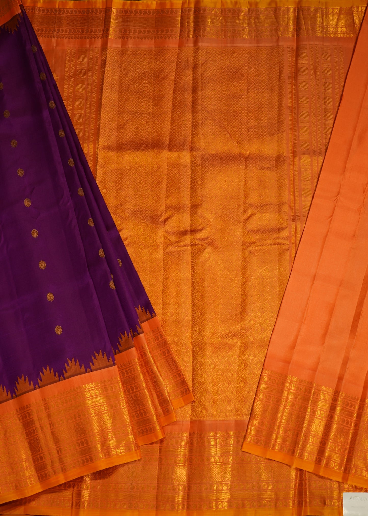Dark Pink Gadwal Zari Buti Pure Silk Handloom Saree