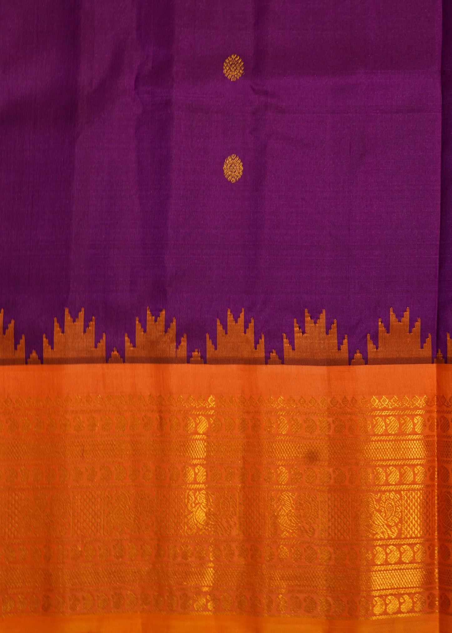 Dark Pink Gadwal Zari Buti Pure Silk Handloom Saree