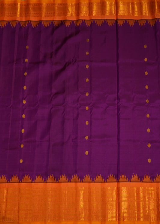 Dark Pink Gadwal Zari Buti Pure Silk Handloom Saree