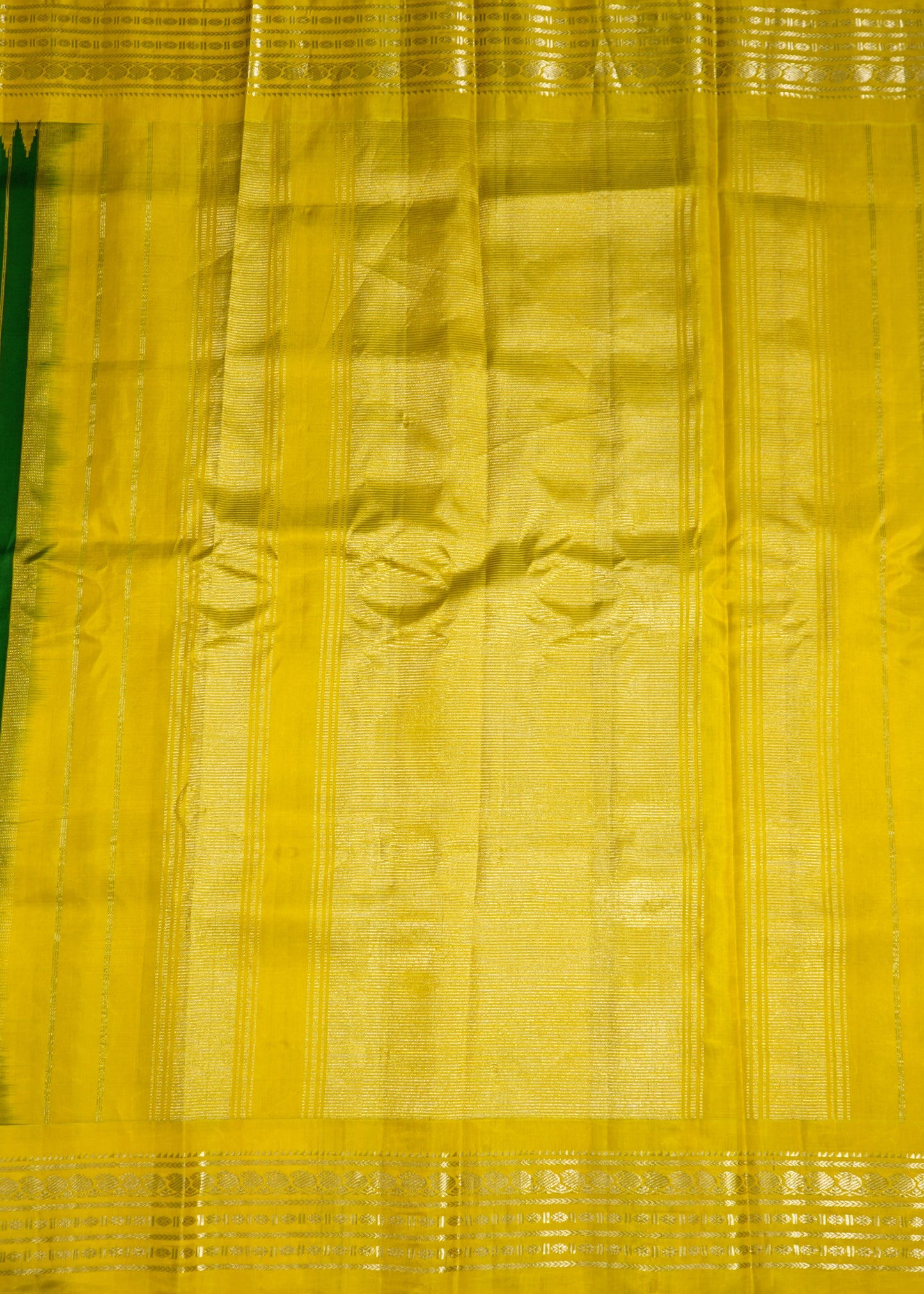 Green Gadwal Strips Pure Silk Handloom Saree