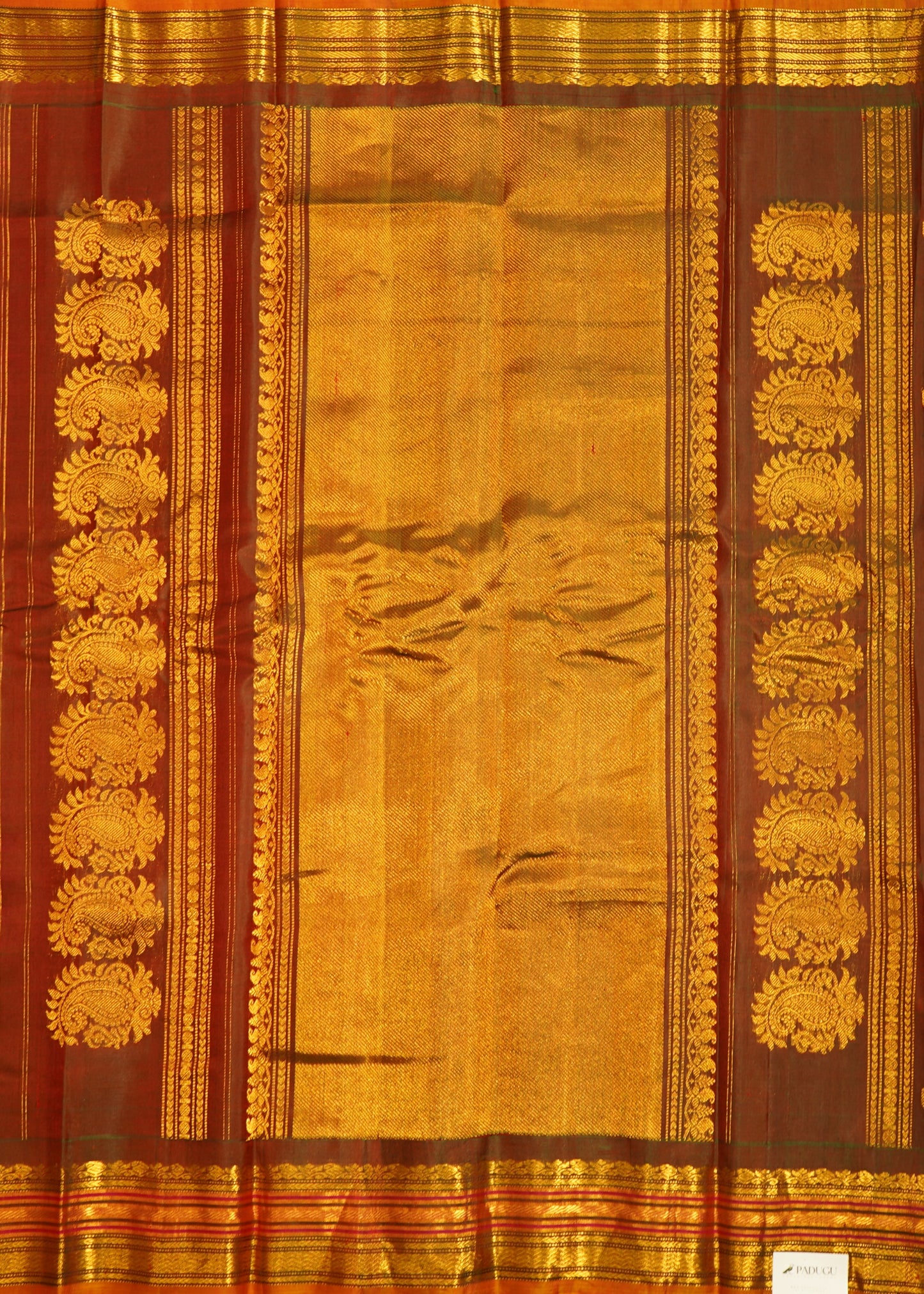 Dark Pink Gadwal Zari Buti Pure Handloom Saree