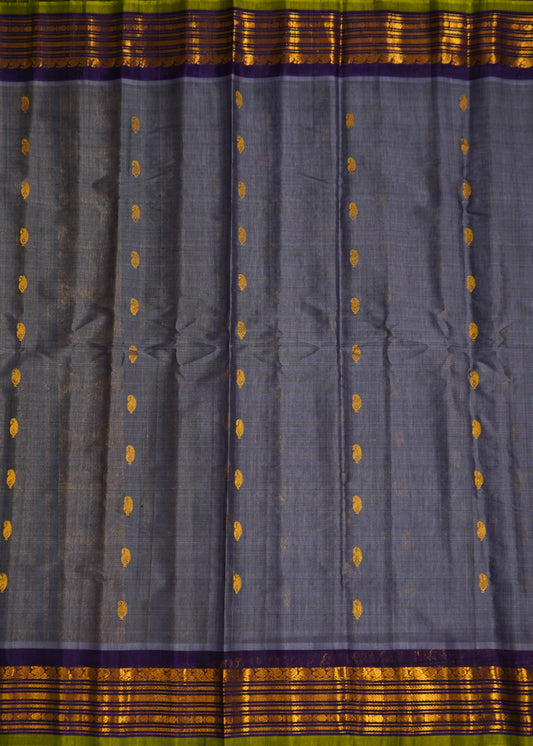 Light Lavender Gadwal Zari Buti Pure Silk Handloom Saree