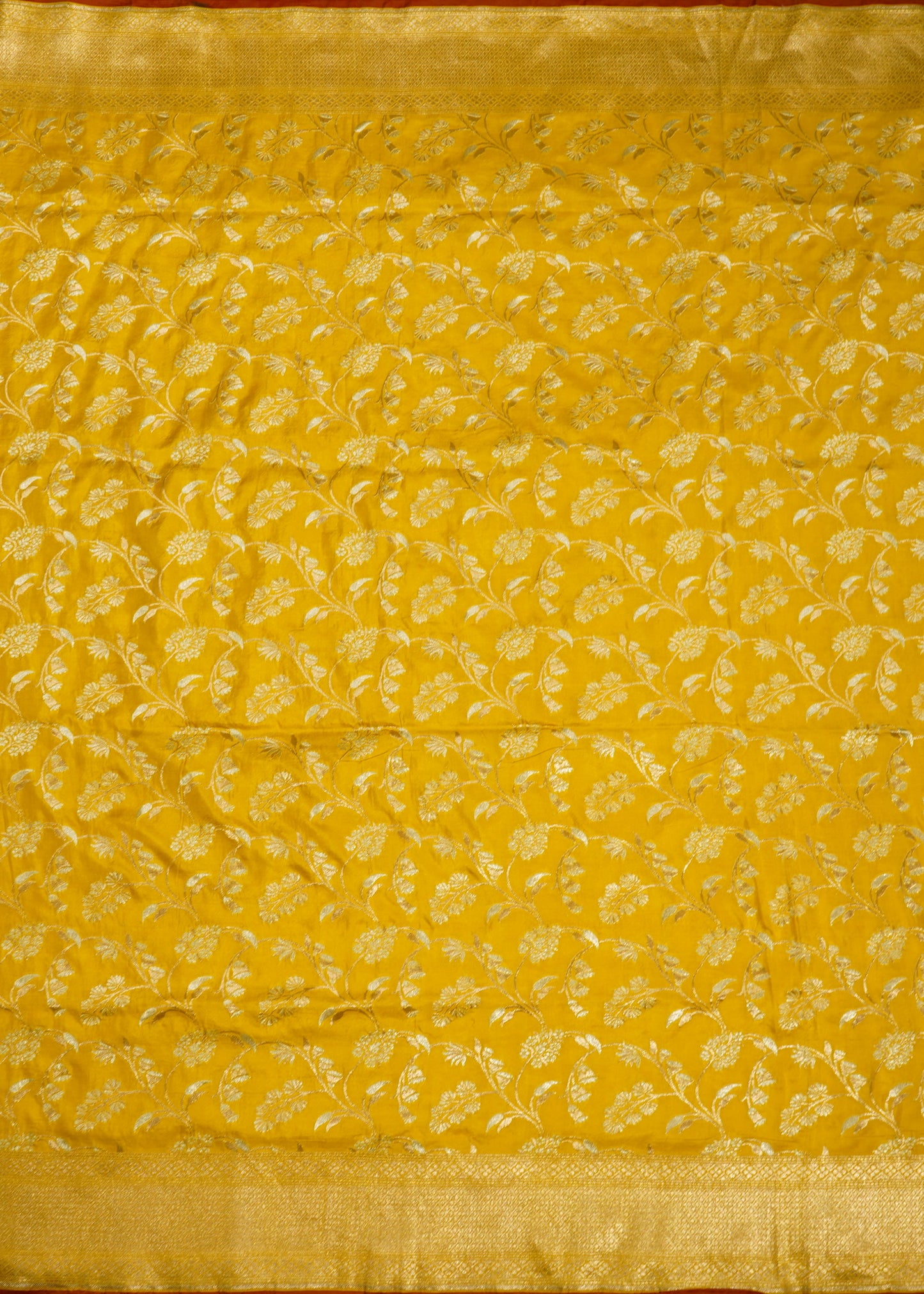 Yellow Banaras Katan All over Zari Pure Silk Handloom Saree