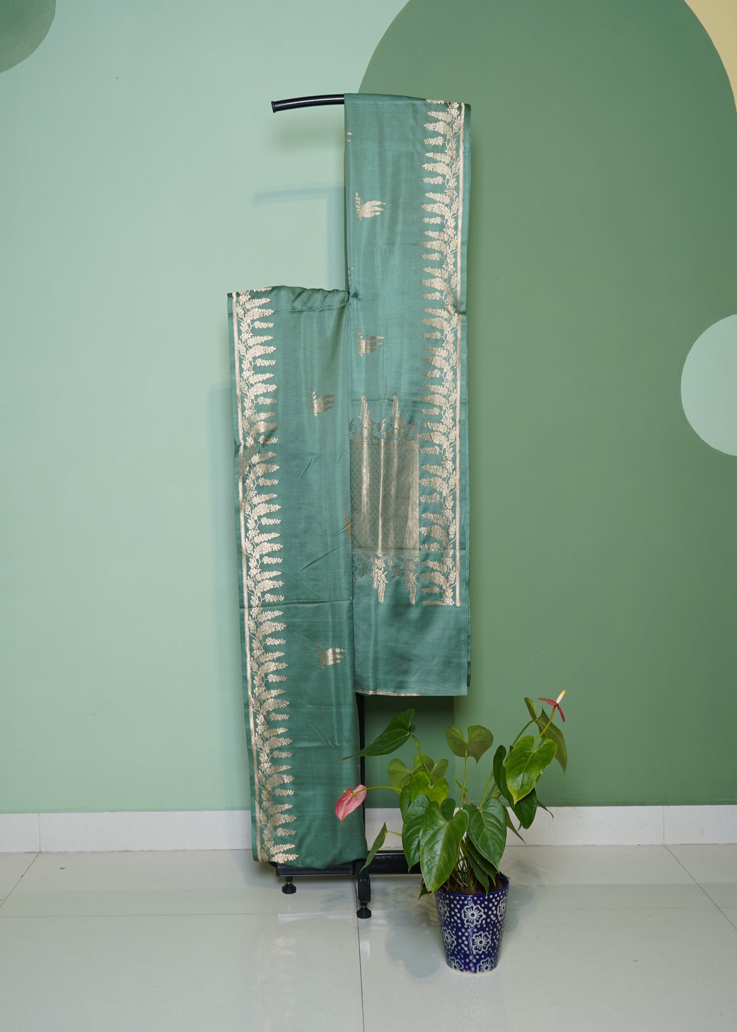 Jade Banaras Mushru Silk Pure Handloom Saree