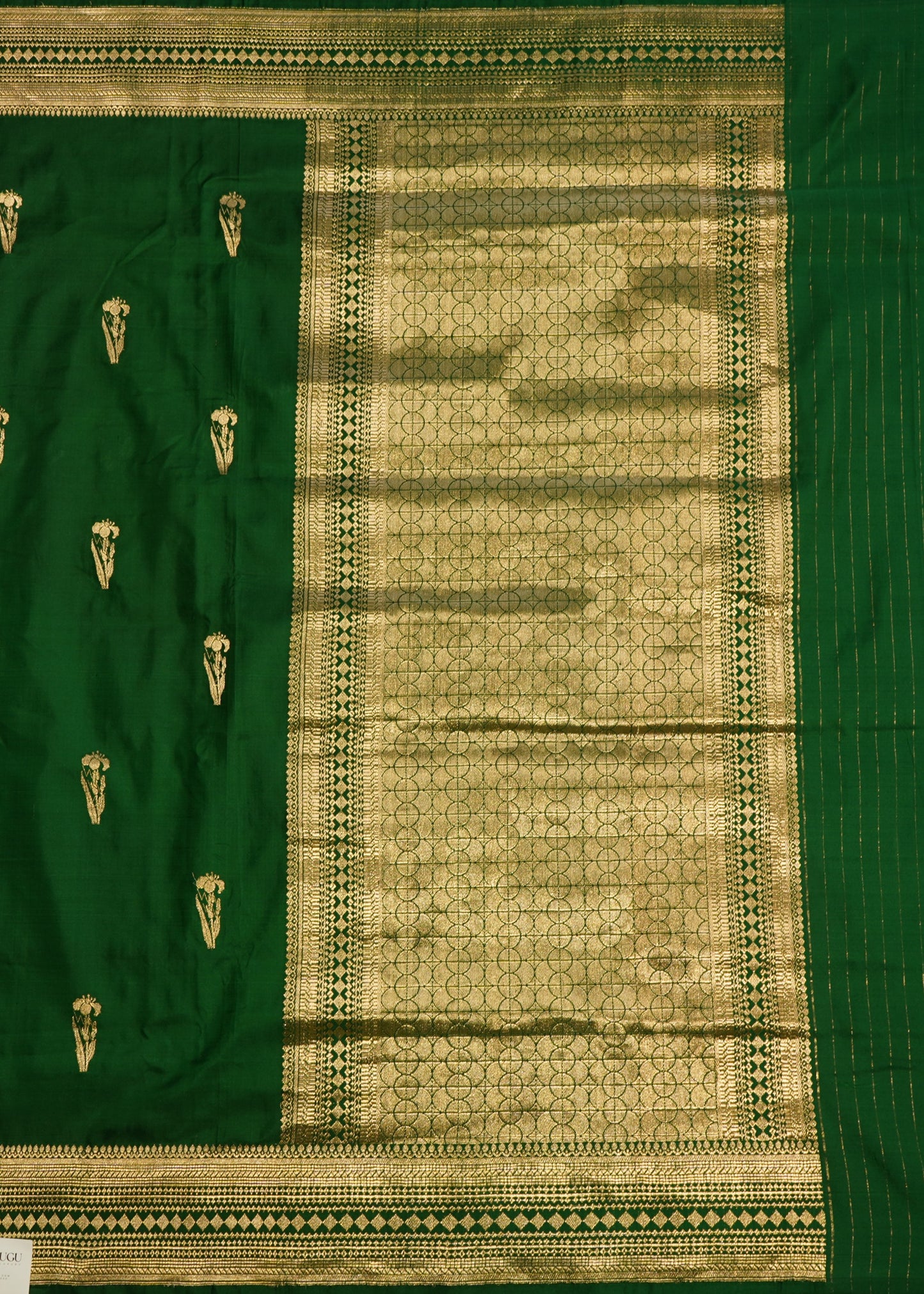 Dark Green Banaras Mushru Silk Pure Handloom Saree