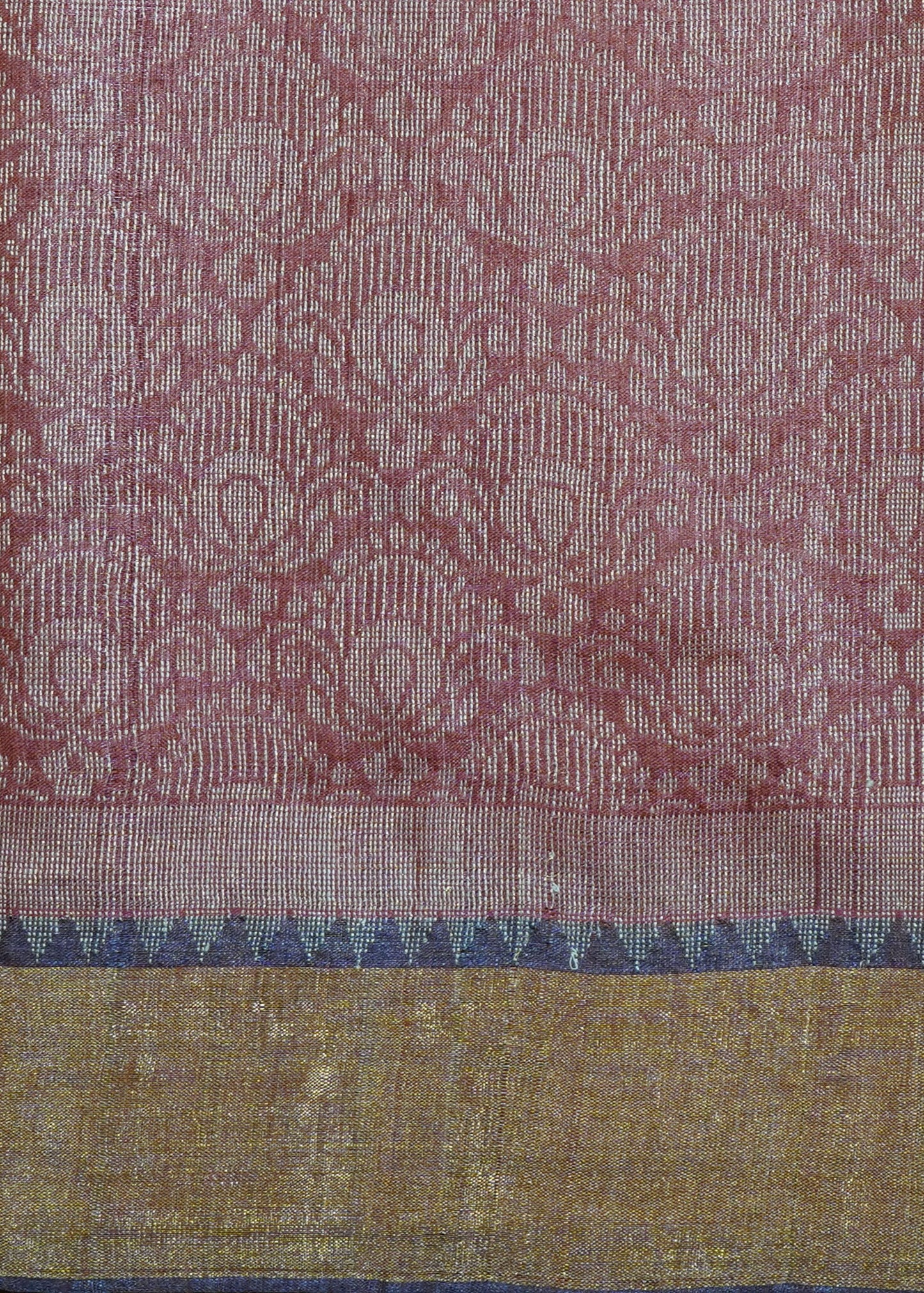 Apricot Kosa Tussar Pure Silk Handloom Saree