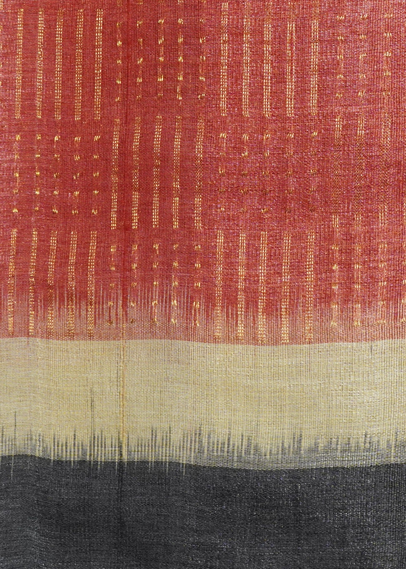 Apricot Kosa Tussar Pure Silk Handloom Saree