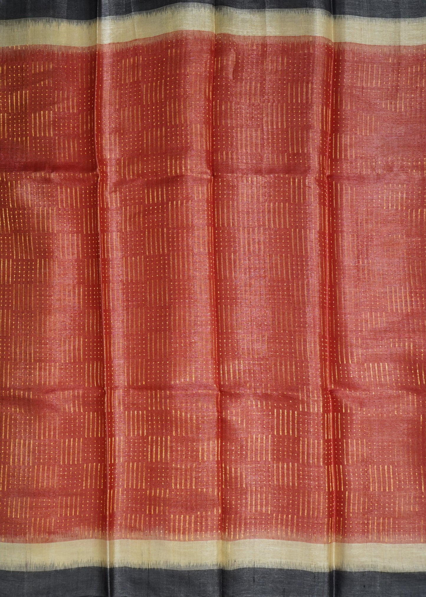 Apricot Kosa Tussar Pure Silk Handloom Saree