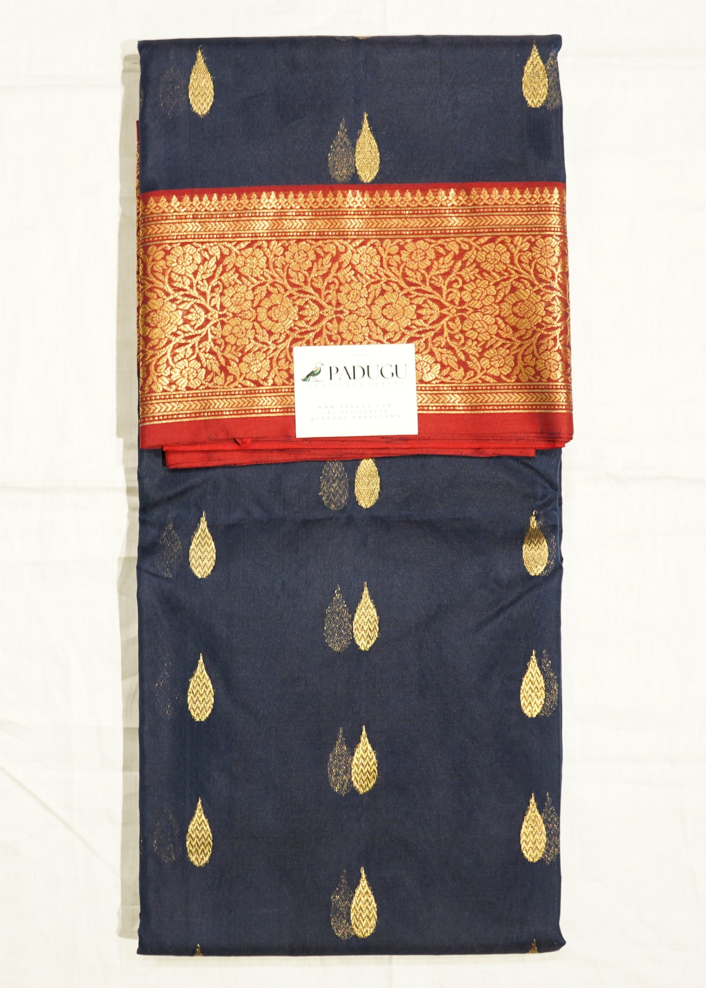 Orange Chanderi Zari buti Organza Pure Silk Handloom Saree